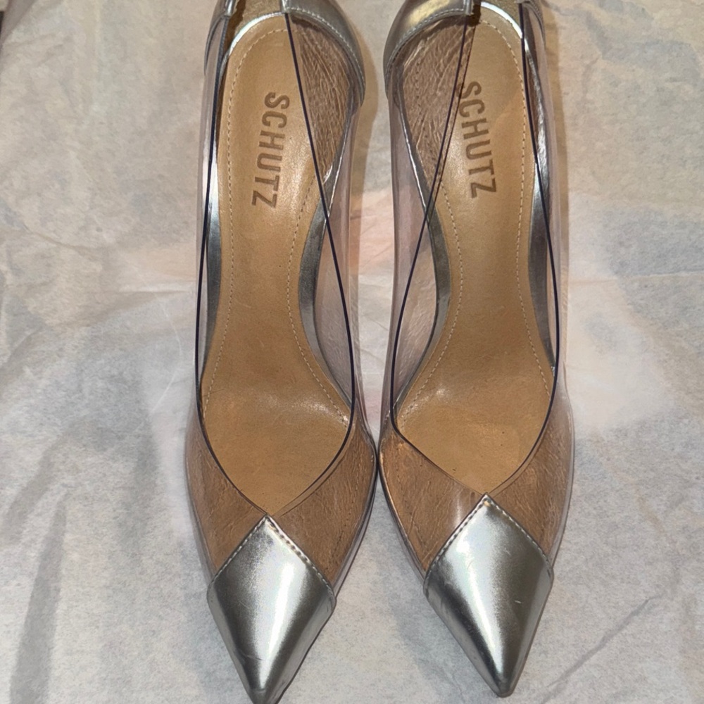 SCHUTZ Metallic Silver Women's Heels